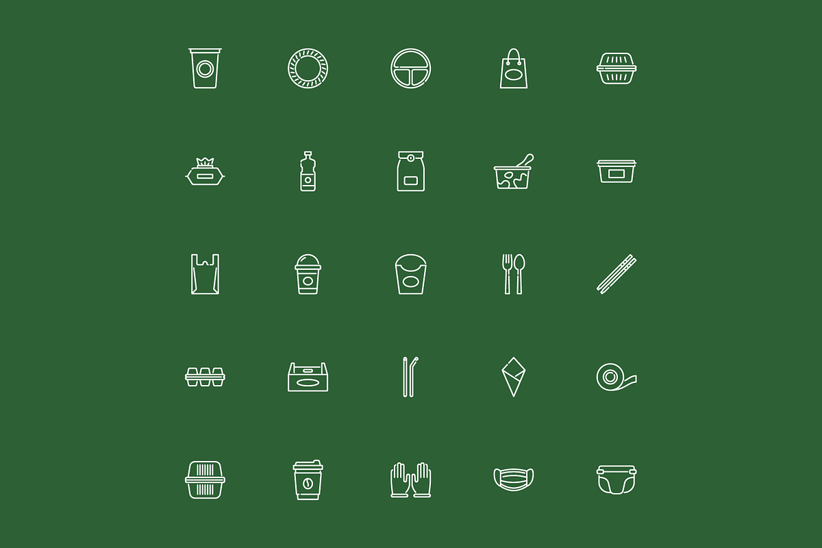 Disposable Product Icon Set, an Icon by Berkah Studio