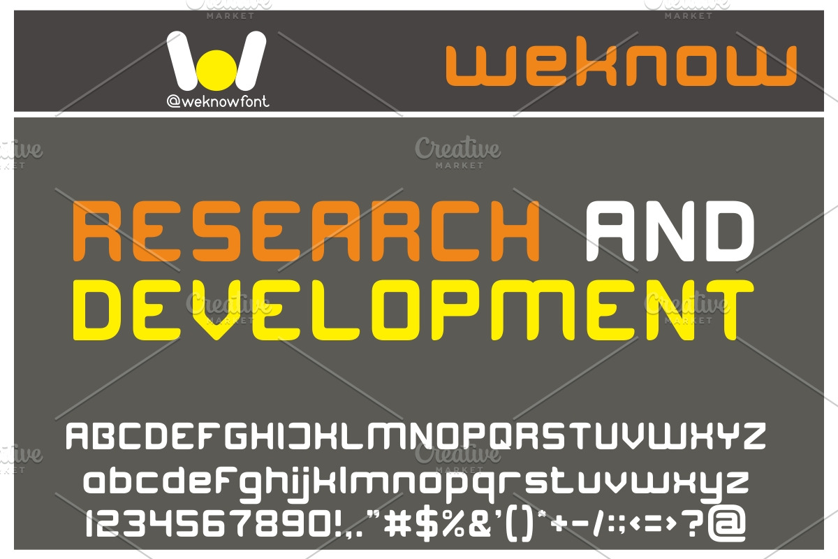 Research and Development font, a Sans Serif Font by weknow (Photo 1 of 5)