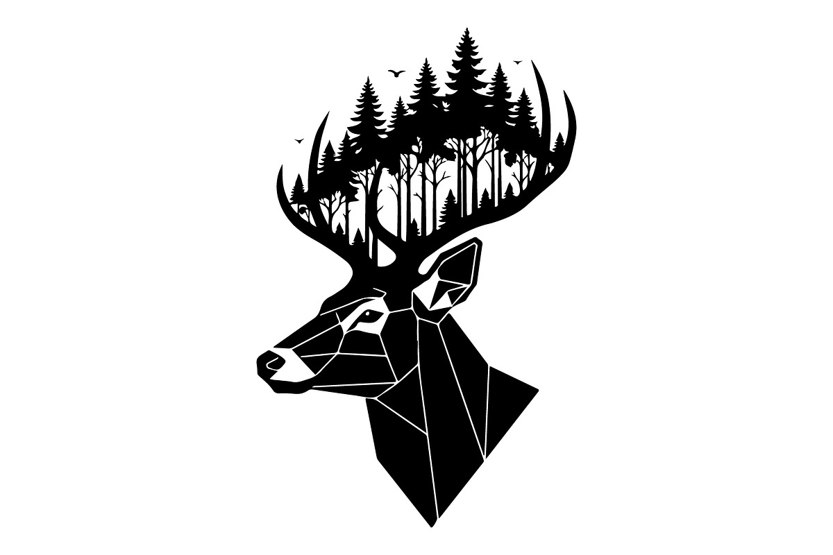 Deer Antler Silhouette Bundle, an Object Illustration by yasushie (Photo 14 of 31)