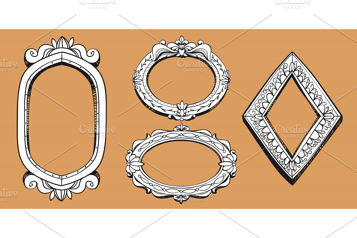 Y2k hand drawn vintage frame set, an Object Illustration by art PVP - market
