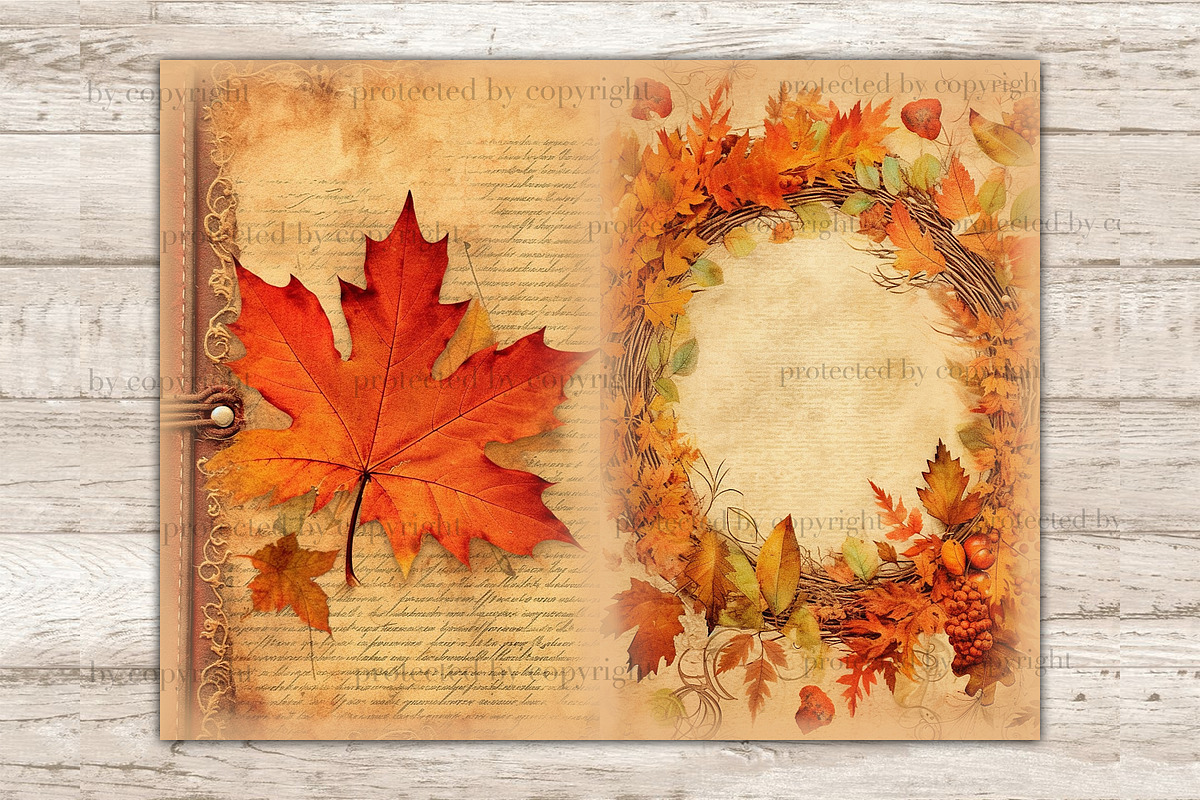 Autumn Junk Journal Pages, a Seasonal Illustration by GlamArtZhanna (Photo 5 of 9)