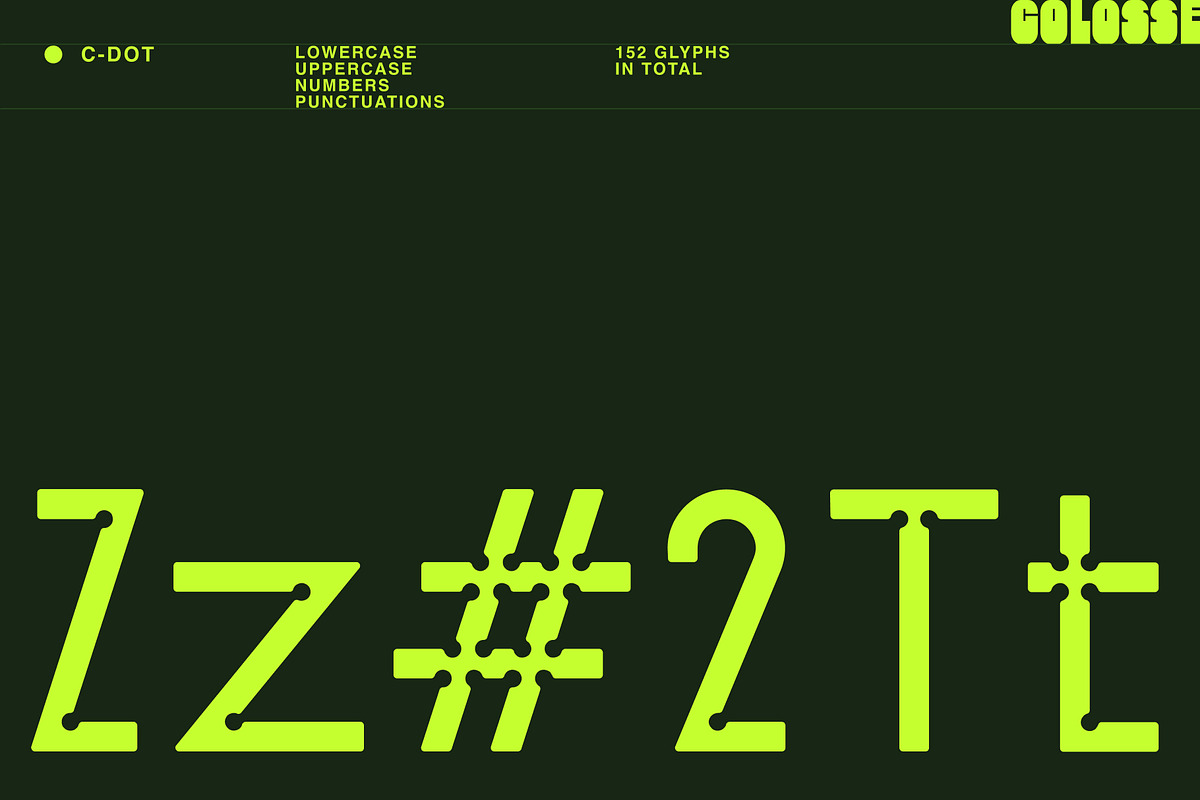 c-dot display typeface, a Sans Serif Font by Colosse Foundry (Photo 6 of 8)