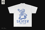 Skater for life, skeleton skateboard, a Graphic by shaondesigns (Thumbnail 2 of 7)