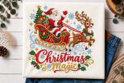 Santa Sleigh Christmas Magic, a Seasonal Illustration by Vachira Digital Studio (Thumbnail 2 of 5)