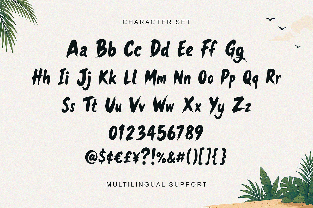 Detrios Literno Tropical Brush Font, a Handwritten Font by Maulana Creative (Photo 6 of 7)