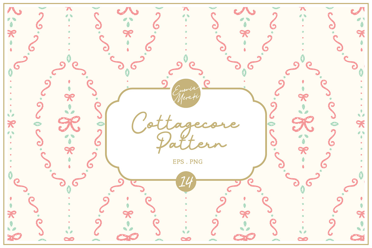 Cottagecore Pattern 14 Dainty Ribbon, a Pattern Graphic by Euonia Meraki (Photo 1 of 17)