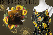 SUNFLOWERS watercolor elements, an Illustration by Elena_Sedova (Thumbnail 6 of 14)