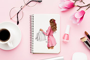 Fashion Girl Spring Pink Dress, a Person Illustration by BigArtLab (Thumbnail 5 of 5)