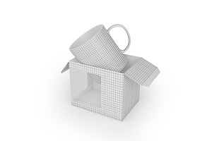 Mug Box mockup, a Cups & Container Mockup by Qaleb Studio