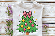 Christmas Tree Merry and Bright PNG, an Illustration by CraftArtStudio (Thumbnail 2 of 4)