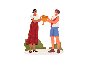 Winner award ceremony or gold cup, a Person Illustration by Elegant Solution