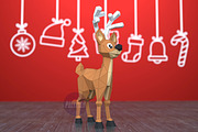 DIY Christmas Deer 3D model template, a Templates &amp; Theme by PolyFish ...