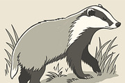 Charming illustration of a badger, an Animal Illustration by SouravDesign (Thumbnail 3 of 3)