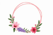 Pink Lavender Floral Wreath Bundle, an Illustration by BIPLOB EXPERT (Thumbnail 10 of 14)