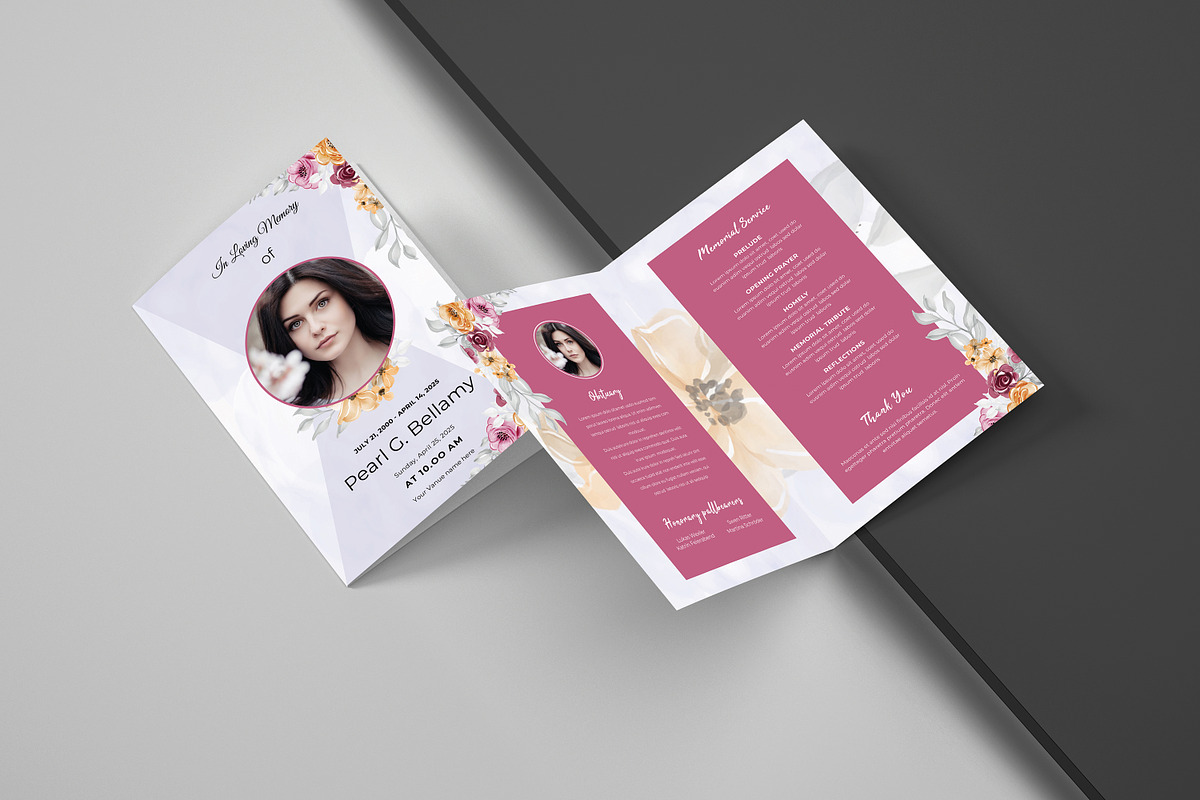 Funeral Program And Prayer Card, a Brochure Template by crazyOWL (Photo 6 of 8)