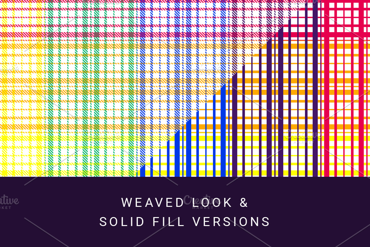 10 Rainbow Plaid Pattern Papers, a Pattern Graphic by Anne Elster Design (Photo 3 of 4)