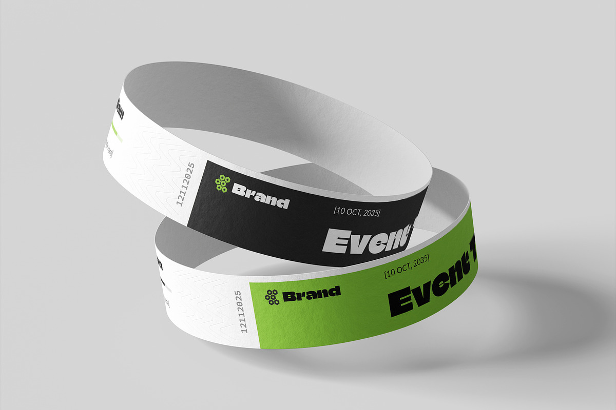 Event Ticket Wristband Template, a Flyer Template by DesignCrest (Photo 3 of 7)