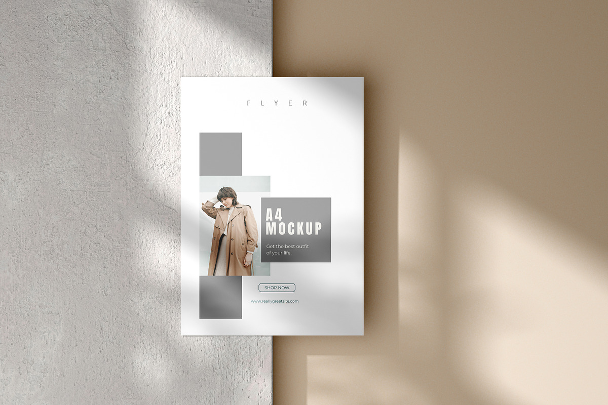 A4 FLYER MOCKUP WITH SHADOW, a Print Template by simuradi (Photo 4 of 5)