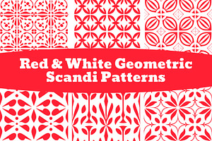 Red & White Scandi Geometric