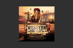 Western Party Flyer, a Flyer Template by DSGraphicDesign