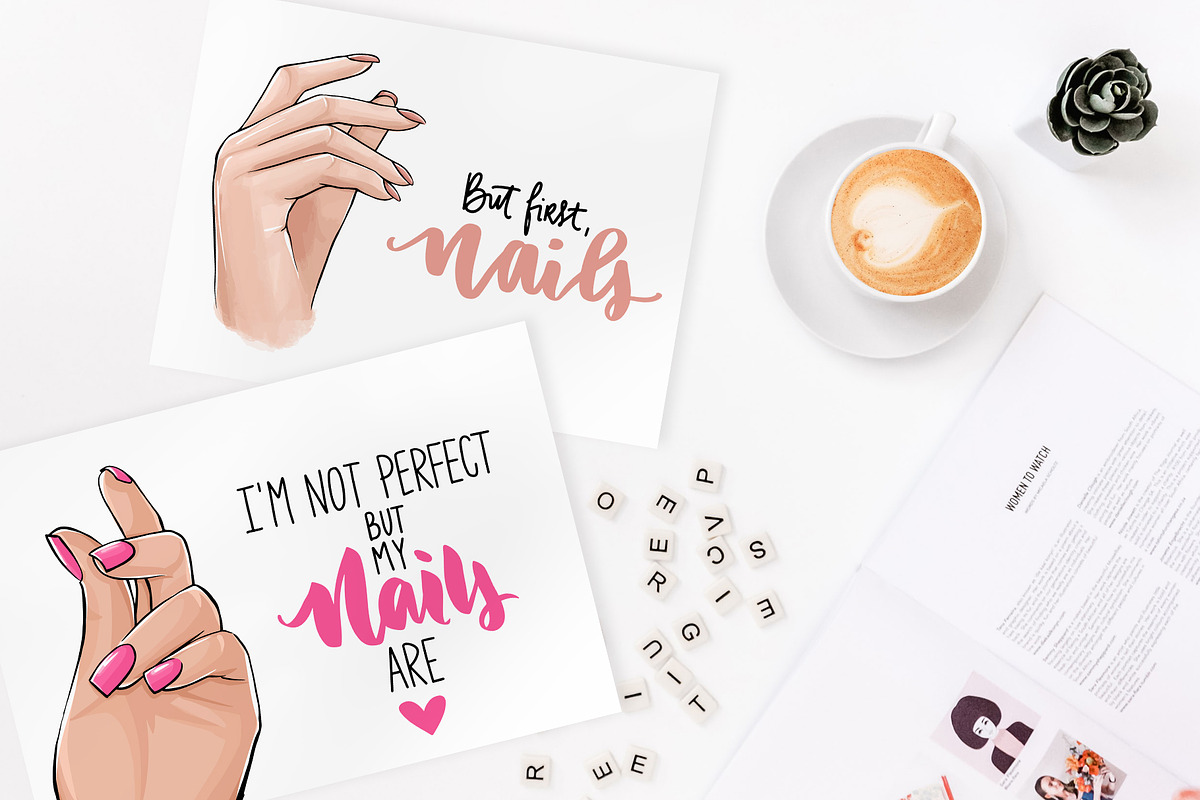Manicure, hands, nails., an Illustration by Yana Lesiuk (Photo 6 of 6)
