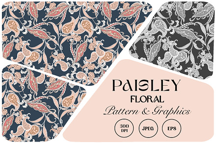 Paisley Floral Seamless Pattern, a Pattern Graphic by StudioGlouna