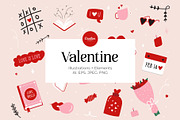 Hand Drawn Valentines Bundle, an Illustration by After Hours Creative (Thumbnail 1 of 5)