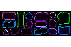 Neon game frames asset, HUD, a Decorative Illustration by Vector Tradition