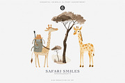 watercolor safari animal clipart set, an Animal Illustration by Pink Studio Art (Thumbnail 2 of 8)