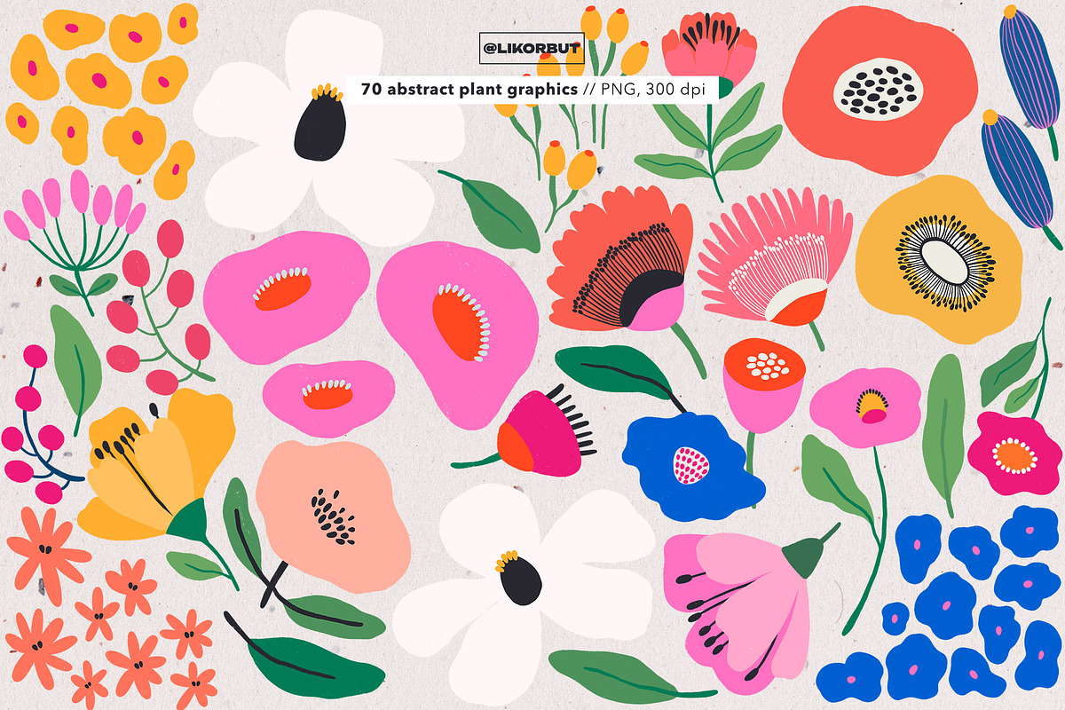 Abstract Floral Market Graphics, a Decorative Illustration by likorbut (Photo 3 of 11)