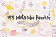 133 Watercolor Mix Brushes, a Brush Add-On by Li Zamperini (Thumbnail 1 of 2)