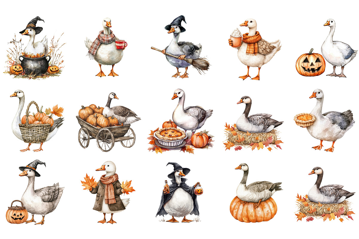 Fall Halloween Goose Sublimation, an Illustration by Designking (Photo 3 of 5)