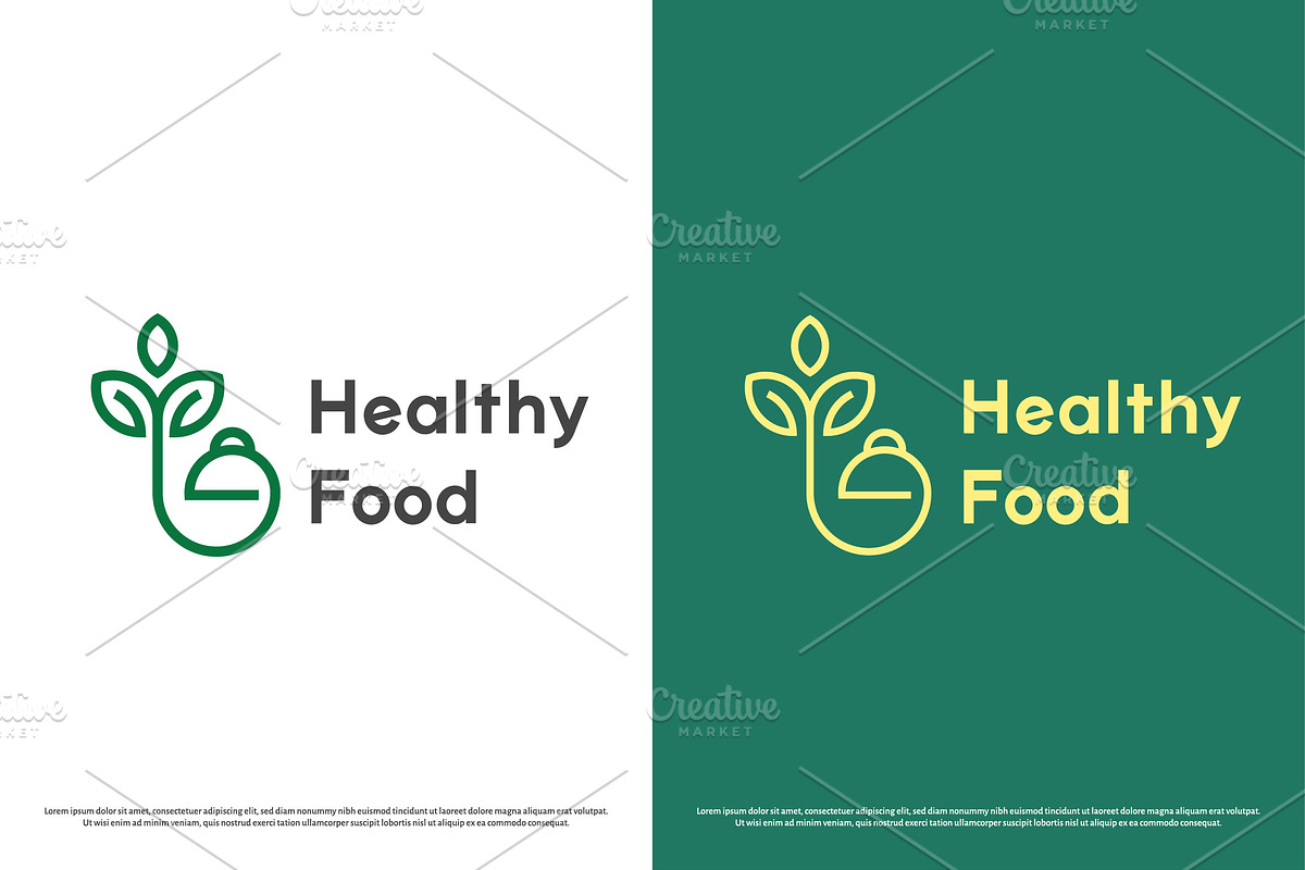 Healthy Food Vegan Logo Design Icon, a Branding & Logo Template by Morvana Crew