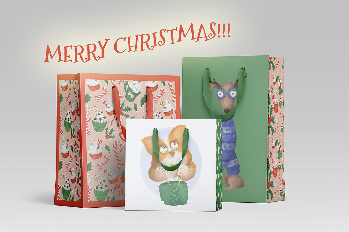 Christmas Puppies, a Seasonal Illustration by YuNa (Photo 11 of 11)
