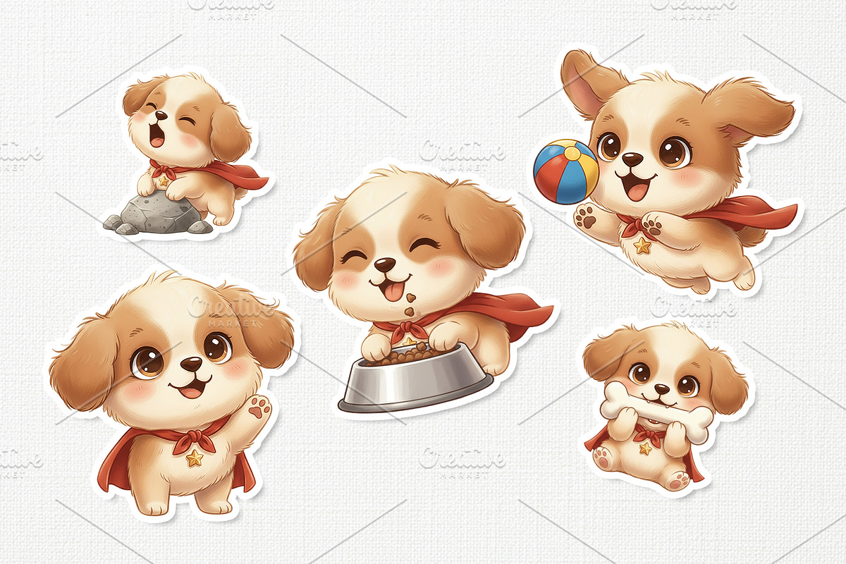Kawaii Dog Cute Character, an Animal Illustration by Gohsantosa (Photo 3 of 4)