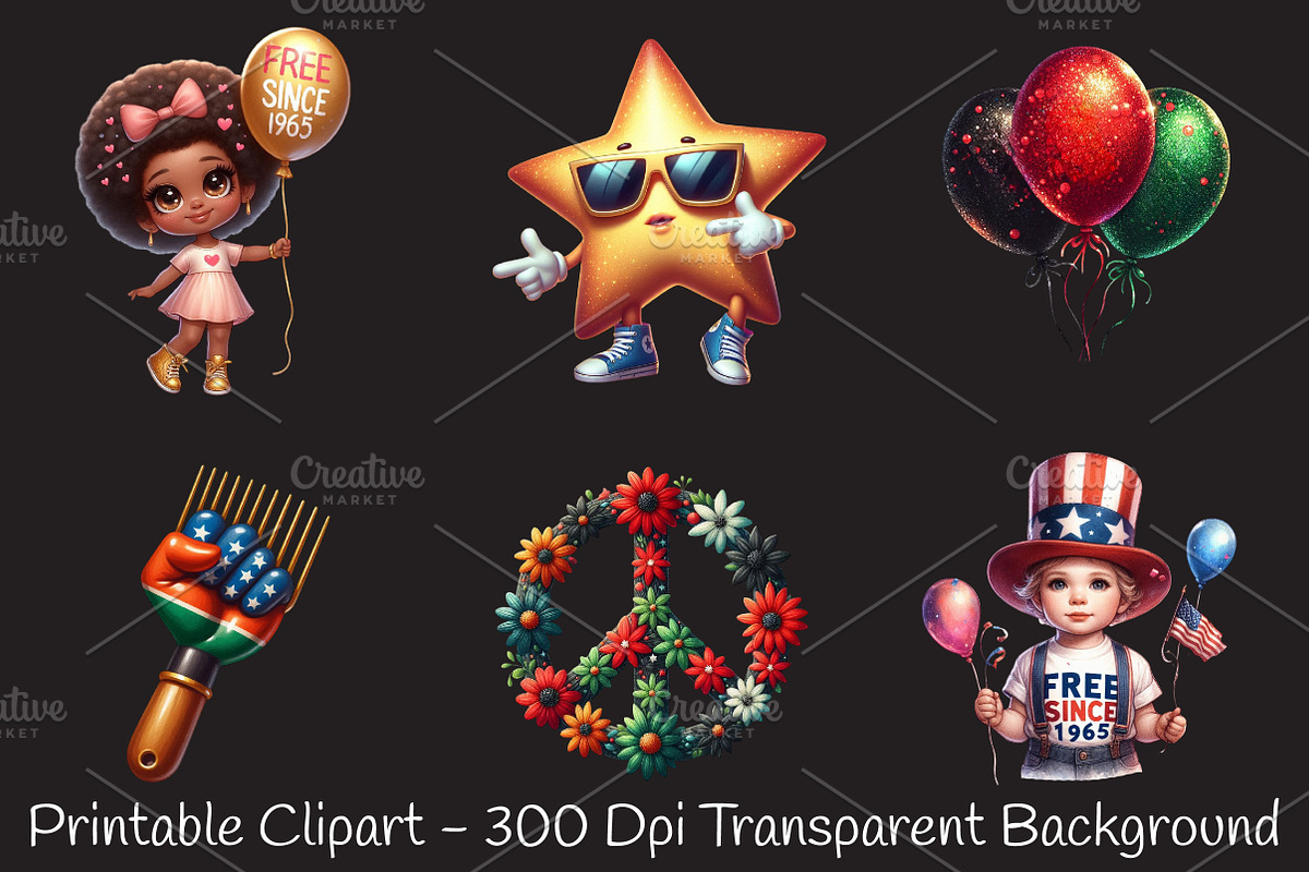 juneteenth Sublimation Clipart, an Illustration by RobertsArt (Photo 4 of 7)