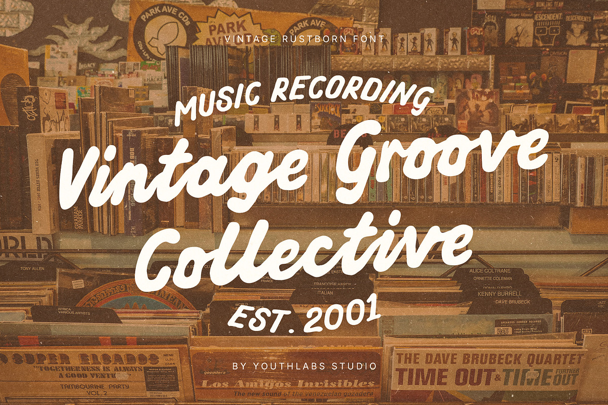 Vintage Rustborn – Retro Script Font, a Script Font by Youthlabs Studio (Photo 3 of 12)