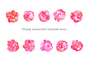Pink Roses Watercolor Clipart PNG, an Illustration by Heartmade by Claudia (Thumbnail 2 of 2)