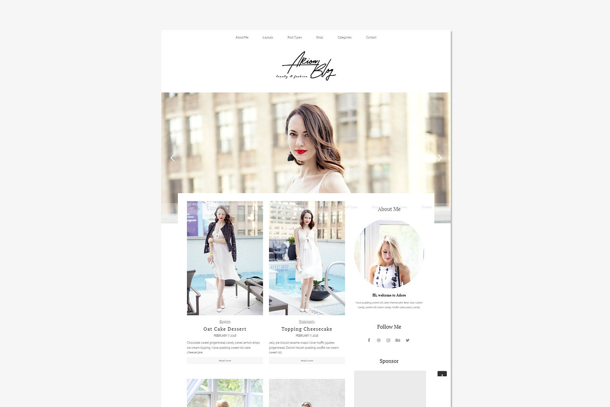 Adore - Beauty Fashion Blog Theme, a WordPress Template by Brickthemes (Photo 2 of 4)
