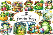 Summer Frogs Clipart, an Illustration by SinaCreation (Thumbnail 1 of 5)