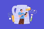 Augmented or virtual reality concept, a Technology Illustration by PaperTrident (Thumbnail 3 of 9)
