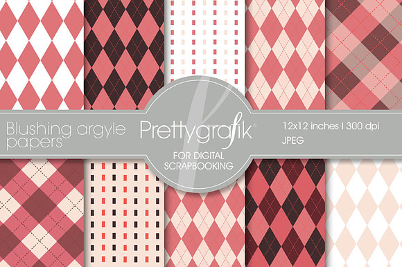 Blushing Argyle Digital Paper
