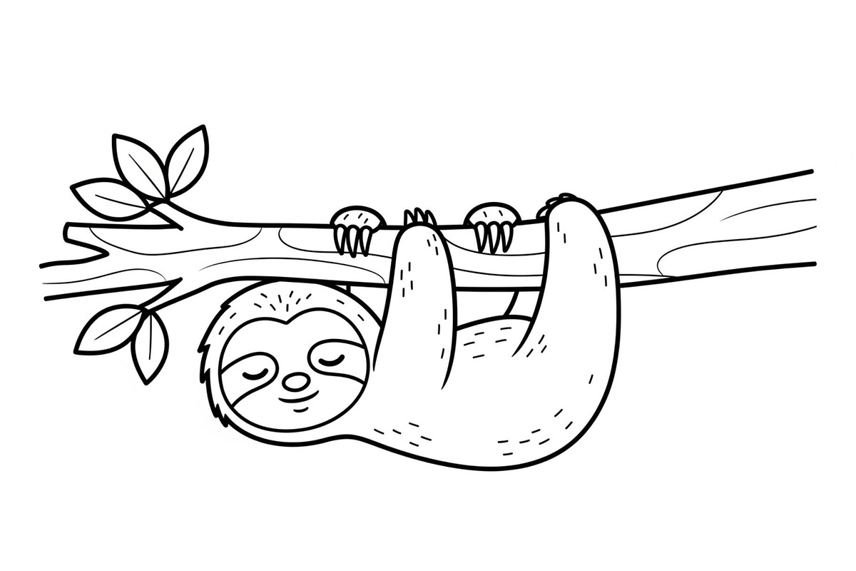 Cute Sloth Line Art Bundle, an Illustration by musafir_fashion (Photo 10 of 51)
