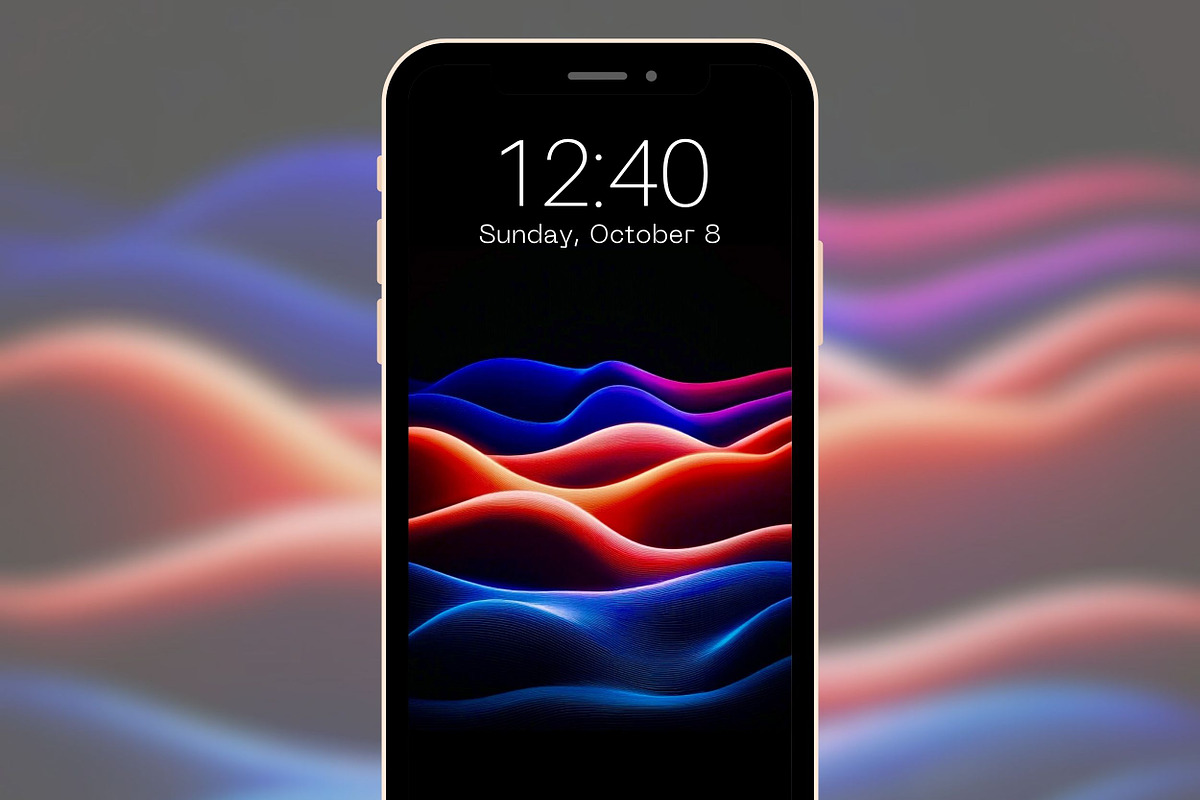 Colorful Abstract Wave Phone BG, a Graphic by Kalindiprints (Photo 4 of 7)