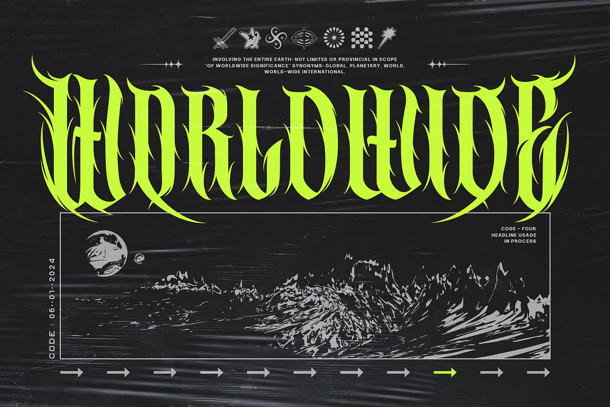 Violent Brave Brutalism Typeface, a Blackletter Font by alit design (Photo 6 of 22)