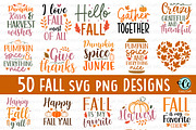 50 Fall SVG Bundle, Autumn Quotes, a Seasonal Illustration by CrazyCraft (Thumbnail 3 of 9)