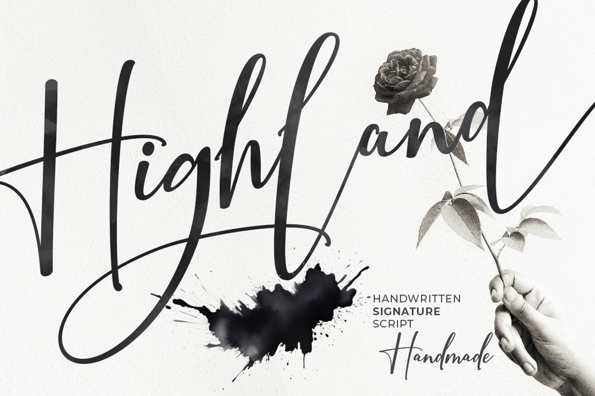 Highland Signature, a Handwritten Font by Natural Ink Studio (Photo 1 of 8)