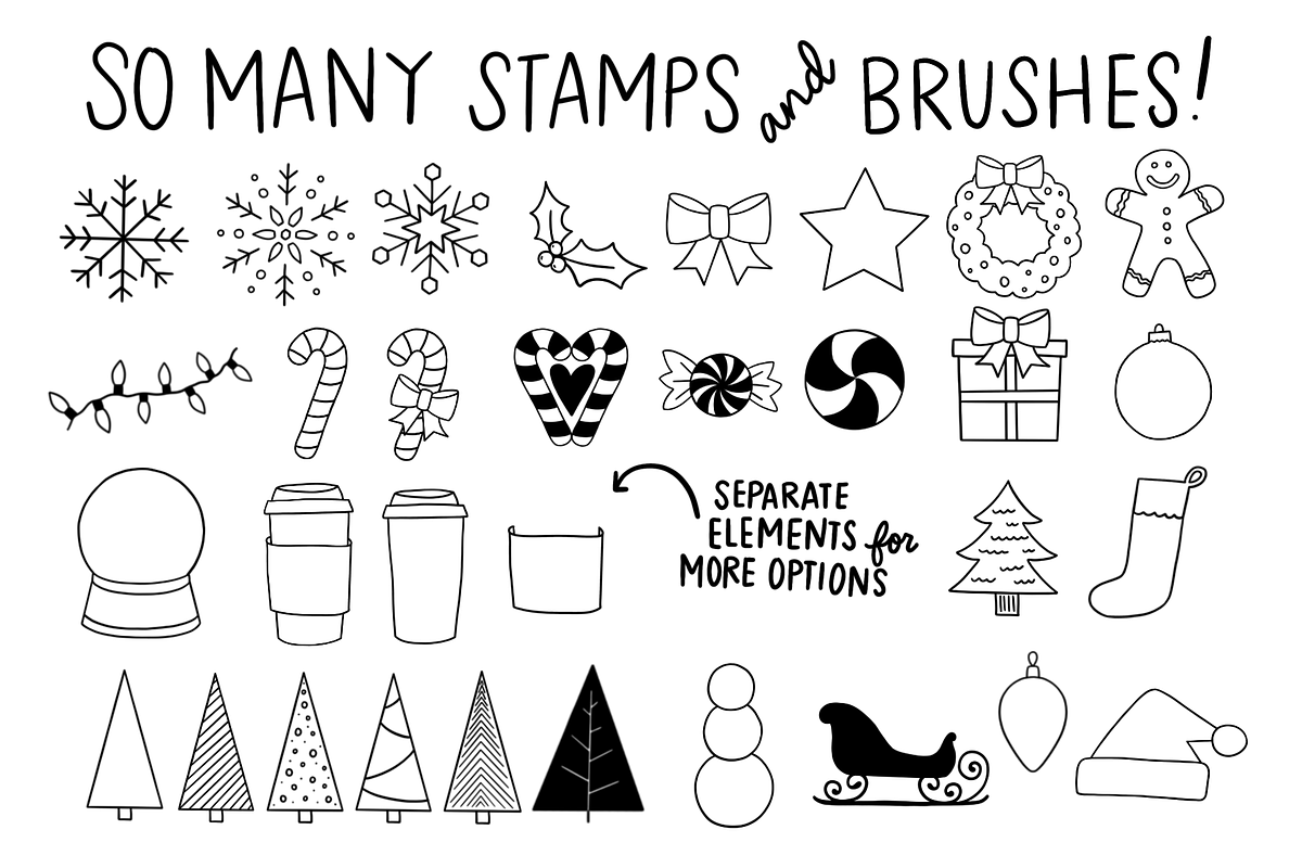 Procreate Christmas Shapes Set, a Brush Add-On by Positively Present (Photo 9 of 10)