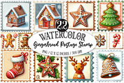 Watercolor Christmas Gingerbread, an Illustration by Designking (Thumbnail 1 of 4)