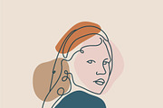 Outline portraits of ladies. Vector, a Decorative Illustration by Mary P (Thumbnail 4 of 5)